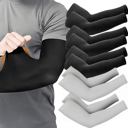 Ice Silk Arm Sleeves, 5 Pairs Sun-Resistant Cooling Arm Sleeves, Sports Arm Sleeves for Outdoor Protective Sports, Fishing, Golf, Gym Accessories, Home Gym Equipment, Compression Sleeves, Arm Guard, Sun Protection