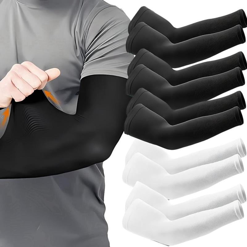 Ice Silk Arm Sleeves, 5 Pairs Sun-Resistant Cooling Arm Sleeves, Sports Arm Sleeves for Outdoor Protective Sports, Fishing, Golf, Gym Accessories, Home Gym Equipment, Compression Sleeves, Arm Guard, Sun Protection