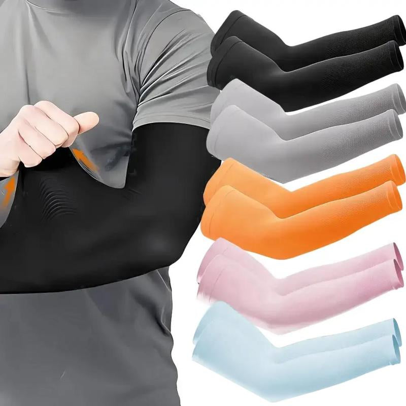 Ice Silk Arm Sleeves, 5 Pairs Sun-Resistant Cooling Arm Sleeves, Sports Arm Sleeves for Outdoor Protective Sports, Fishing, Golf, Gym Accessories, Home Gym Equipment, Compression Sleeves, Arm Guard, Sun Protection