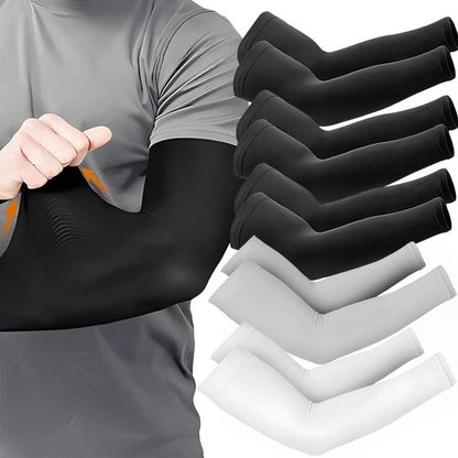 Ice Silk Arm Sleeves, 5 Pairs Sun-Resistant Cooling Arm Sleeves, Sports Arm Sleeves for Outdoor Protective Sports, Fishing, Golf, Gym Accessories, Home Gym Equipment, Compression Sleeves, Arm Guard, Sun Protection