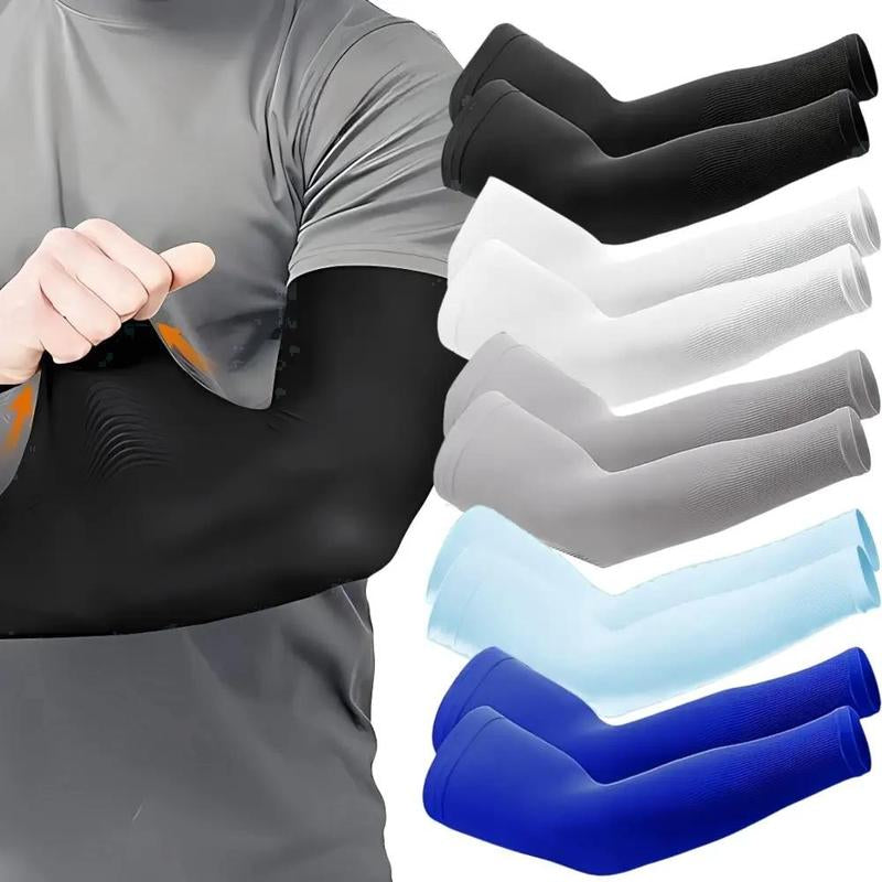 Ice Silk Arm Sleeves, 5 Pairs Sun-Resistant Cooling Arm Sleeves, Sports Arm Sleeves for Outdoor Protective Sports, Fishing, Golf, Gym Accessories, Home Gym Equipment, Compression Sleeves, Arm Guard, Sun Protection